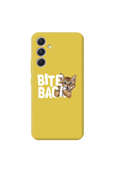 Other Samsung A35 bitte back cat Yellow Colored Silicone TPU Θήκη
