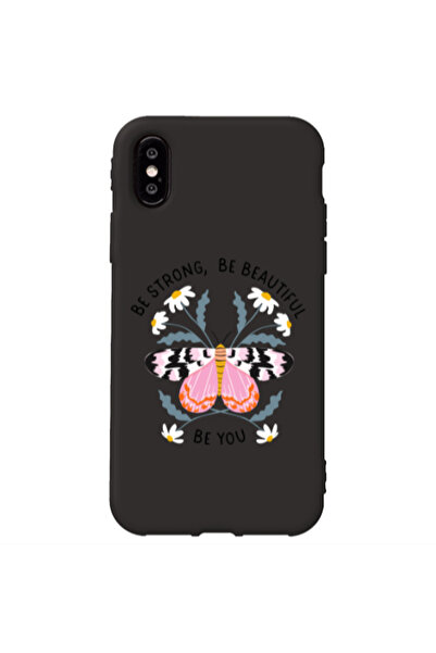 Other Apple iPhone Xs Be Strong Black Colored Silicone TPU Θήκη