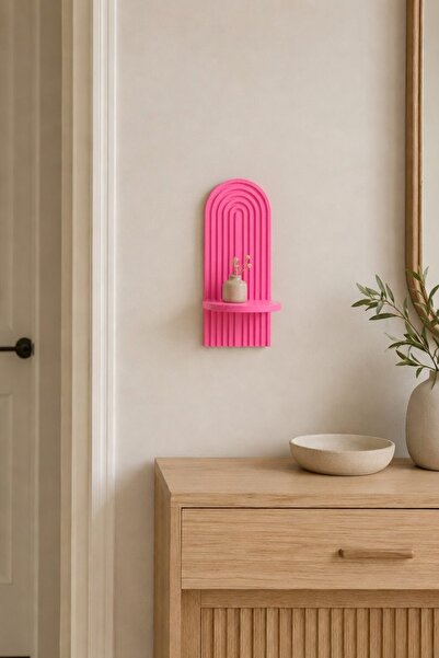 MYCRAFT3D Modern Kemerli Dekoratif Mini Duvar Rafı 11x25,5 cm, Antre Hol Kori...