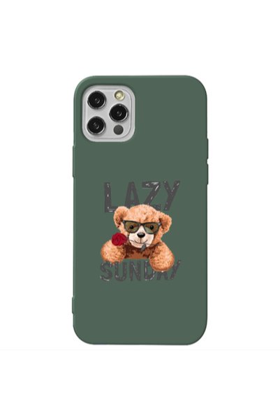 Other Apple iPhone 12 Pro Lazy sunday Dark Green Colored Silicone TPU Θήκη
