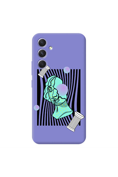 Other Samsung A56 Columns Purple Colored Silicone TPU Θήκη