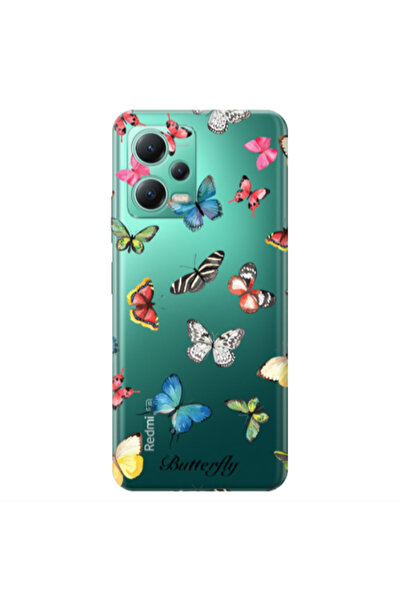 Other Xiaomi Redmi Note 12 Pro 5G Mixed Butterflys Transparent Silicone TPU Θήκη