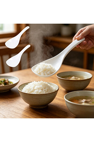 idei Plastic rice spoon Top Bottom Set of 2 pieces with non-stick rice surfac...