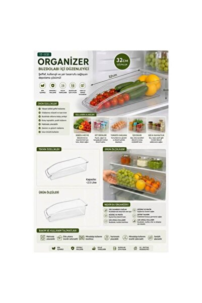 Piev Transparent Organizer for Refrigerator and Cabinet