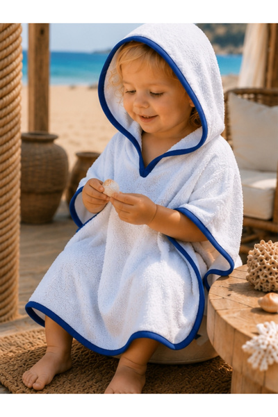 Tomuycuk %100 Pamuklu & Başlıklı Pareo Bebek Bornozu - Yumuşak & Su Emici Beb...
