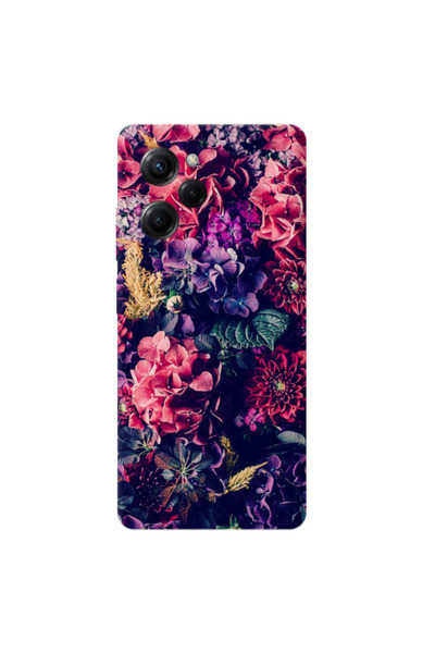 Other Xiaomi Poco X5 Pro Purple and pink flowers Transparent Silicone TPU Θήκη