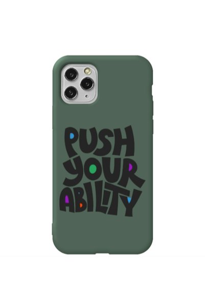 Other Apple iPhone 11 Pro Max Push Your Ability Dark Green Colored Silicone T...