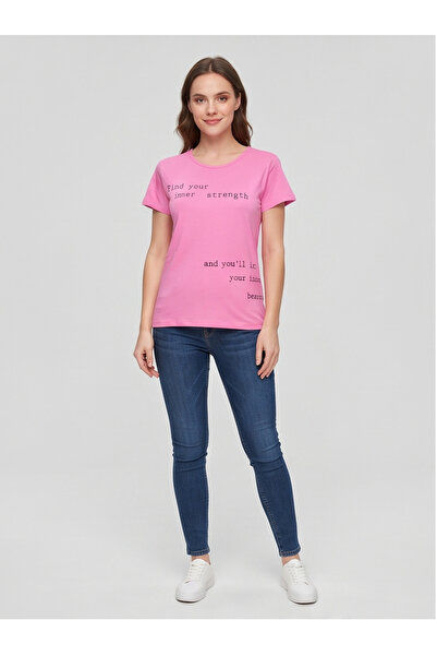 gökçesu Women's T-Shirt – Soft Textured Casual Comfort Fit