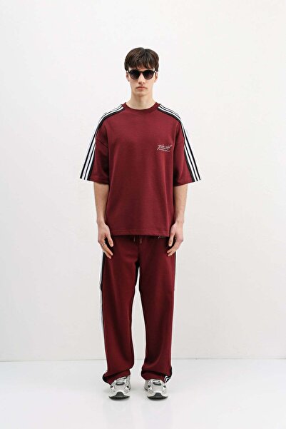 VAMOSCLO Oversize printed tracksuit set burgundy