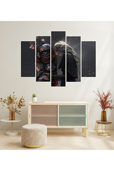 tablomaxtbx 5 Parça Dark Souls Şövalye Fire Keeper Dekoratif MDF Tablo Seti D...