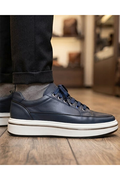Voyager M1053 Men's Navy Blue Taffeta (39-44) Leather Casual Sports Shoes
