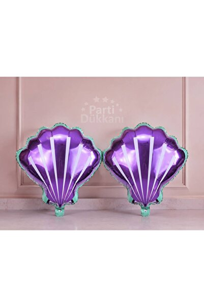 Parti Dükkanı 2’li Mor Midye Folyo Balon 18 İnç (45 cm) – Deniz Kabuğu Temalı...