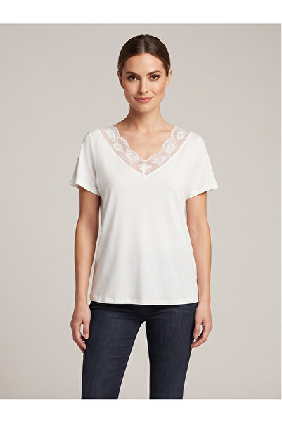gökçesu Women's Lace Detailed Elegant Blouse