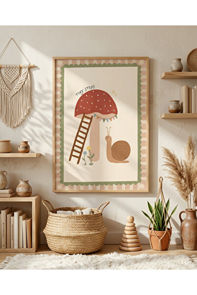 Creatick Design Masif Ahşap Çerçeveli Çocuk Ve Bebek Odası MDF Tablo İskandin...