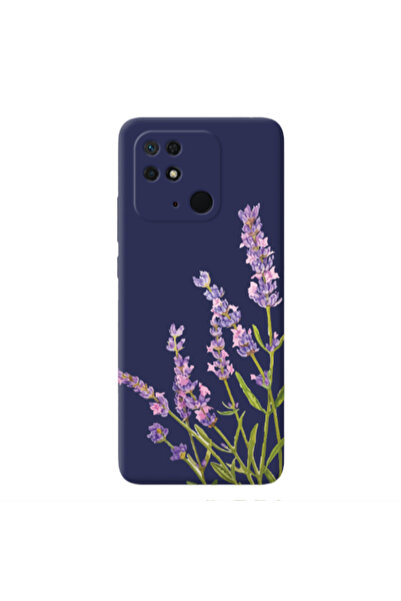Other Xiaomi Redmi 10C Flowers 8 Dark blue Colored Silicone TPU Θήκη