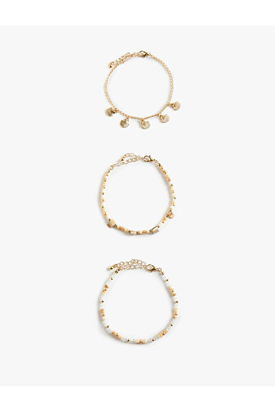 Koton 3-Piece Bracelet Set with Beaded Seashell Charms