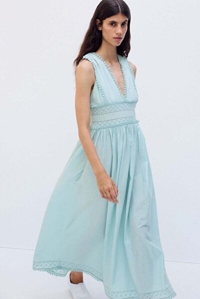 H&M MAMA Lace-trimmed cotton nursing dress