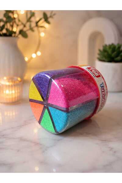 Hureggo Tgb Mixed Neon Color Powder Glitter with Salt Shaker - 6 Compartments...