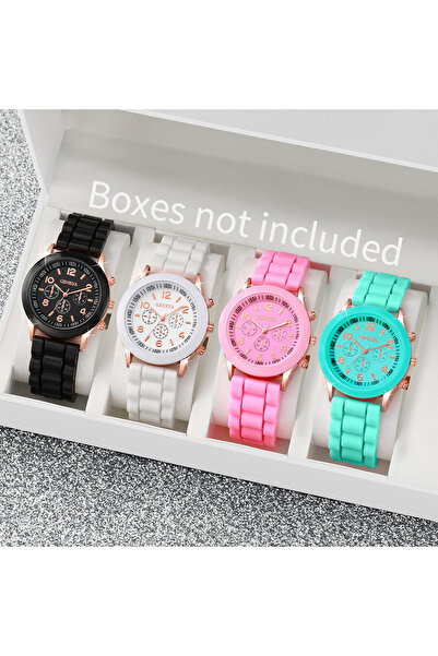Choice 4PCS Set Without Box 4PCS Fashion Women's Watches Casual Silicone Band...