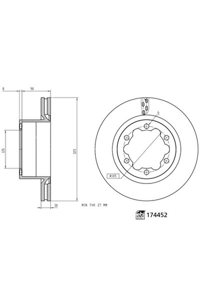 FEBI BILSTEIN Set 2 Discuri Frana Spate Dreapta/Stanga Man Tge Vw Crafter Gra...
