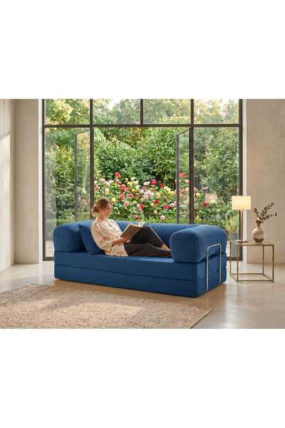 NESTİME Nestime® 180x90 Modüler Sünger Koltuk-Legoom Kanepe Fitilli Kadife Yı...