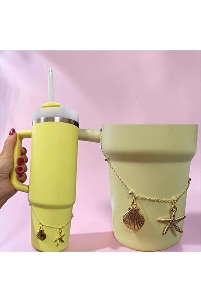 Buki'nin Atölyesi Thermos Chain with Handle Metal Double Figured Charm
