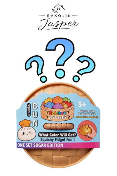JASPER Surprise Colorful Chinese Dumpling - Dumping Squishy - Rainbow Mystery Squisy Bun-Viral Figure Glittery Model