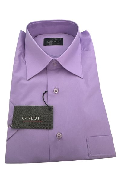 OEM Men's shirt, SHORT sleeve, PURPLE, Cotton- Polyester, size S (37-38)