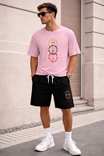 x-compass life Unisex Oversize T-Shirt Shorts Set Printed Summer Casual Sport...