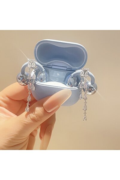 Pick & Go Huawei FreeClip Uyumlu Göz Alıcı Kristal Taşlı Sallantılı Kulaklık ...