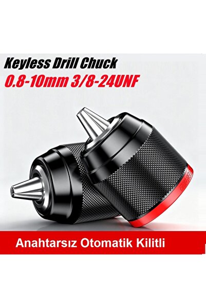Depolife 10mm Metal Kilitlemeli Agır Hizmet Matkap Mandreni 3/8" Anahtarsız o...