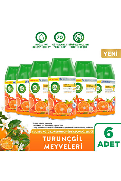 Air Wick Oda Kokusu Freshmatic Yedek Sprey Turunçgil Meyveleri, 6x250ml