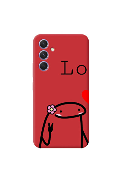 Other Samsung A56 Love 1 Red Colored Silicone TPU Θήκη