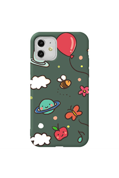 Other Apple iPhone 11 cute little ones Dark Green Colored Silicone TPU Θήκη