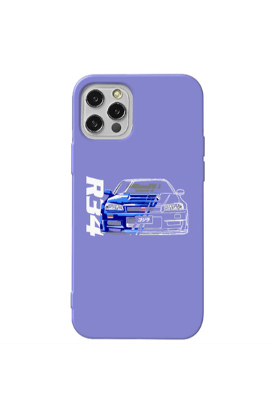 Other Apple iPhone 12 Pro Blue R34 Purple Colored Silicone TPU Θήκη