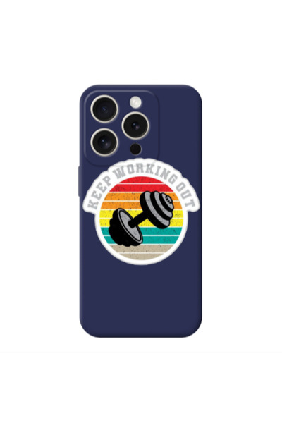 Other Apple iPhone 15 Pro Keep working out Dark blue Colored Silicone TPU Θήκη