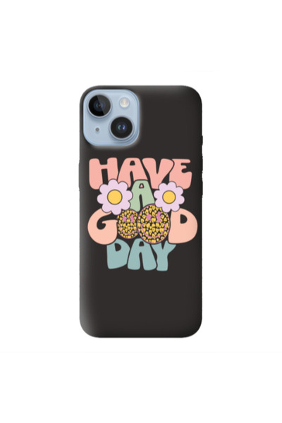 Other Apple iPhone 14 Have A Good day Black Colored Silicone TPU Θήκη