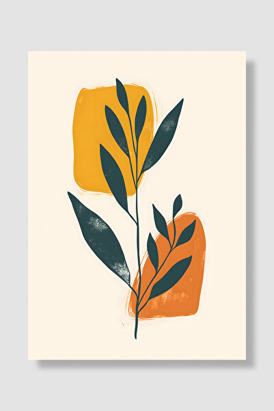 Luna Marissa Poster boem portocaliu muștar, textură periată, decor minimalist...