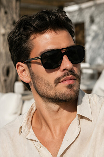 By Donetto Leon Unisex Uv Protected Black Sunglasses