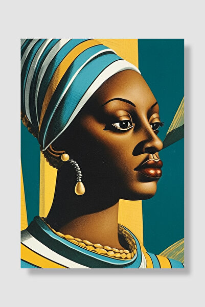 Luna Marissa Poster afričke žene vintage sa turbanom retro portret zidni deko...