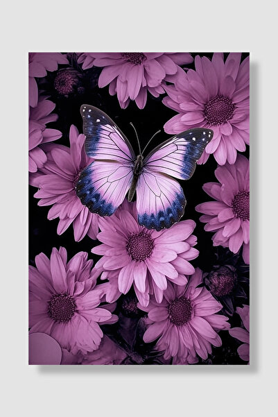Luna Marissa Poster cu fluturi Mov Albastru Fluture Roz în Margarete Decor Fo...