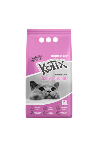 KOTIX Așternut pentru pisici, 5l, cu parfum de pudră de talc