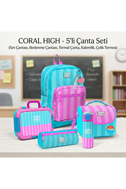 Coral High Kids 5-Piece School Bag Set