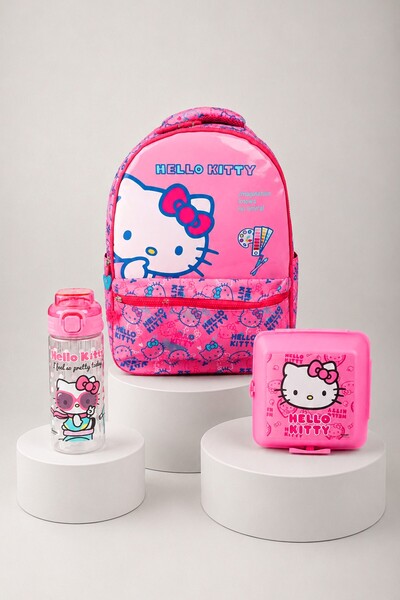 Hello Kitty حقيبة مدرسية معتمدة من شركة x Dekomus من مجموعة "Love Shine Colle...