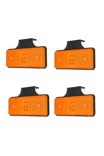 Next ®   Set de 4 lămpi LED galbene 12V/24V cu picior de montare pentru vehic...