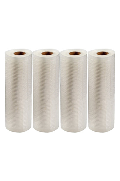 YBOSHOP Set 4 role pungi pentru vidare alimente, gofrate, reutilizabile, 17x5...