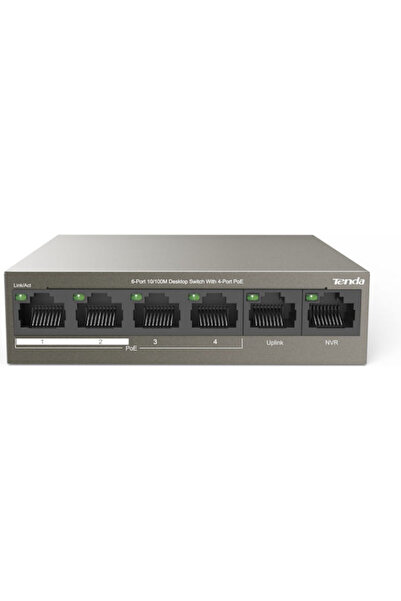 Tenda TEF1106P-4-63W Μη διαχειριζόμενος διακόπτης L2 PoE+ με 6 θύρες Ethernet