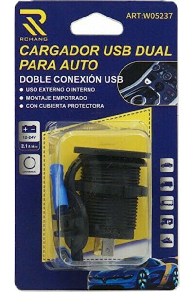 Other Φορτιστής αυτοκινήτου 2.1A με θύρες: 2xUSB Μαύρο Χρώμα Κωδικός: W10005
