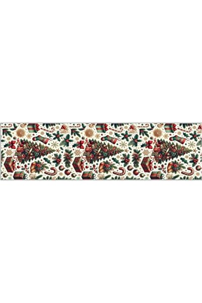 Yıldızan Albemo Christmas Themed Digital Printed Runner Cover Christmas Karma...