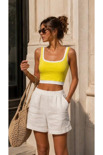 canlisepet Square Neck Double-Layered T-Shirt
